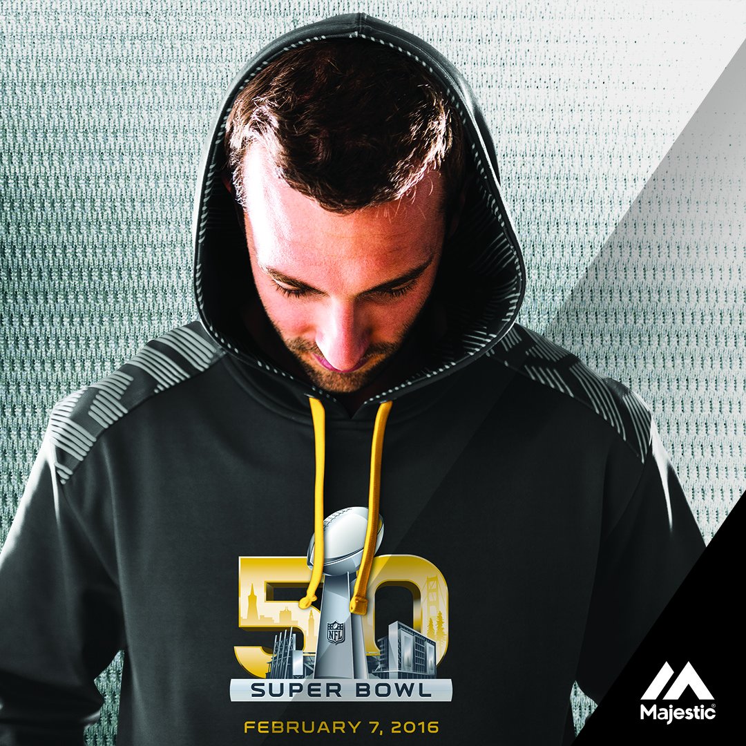 MajesticOnField's tweet photo. #SB50 is days away. Gear up with Majestic at the @OfficialNFLShop, and be sure to tag us in your gear w/ #FansFor50 https://t.co/OpGKrU6MTO