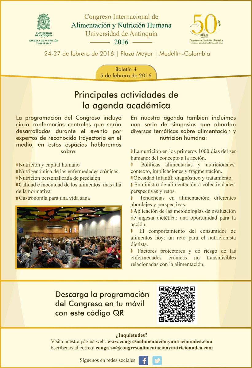 Congreso_AyNH's tweet photo. Boletín 4 https://t.co/MBrKFRM3qk #UdeA #Alimentación #Nutrición https://t.co/O7jOnkI8Eu