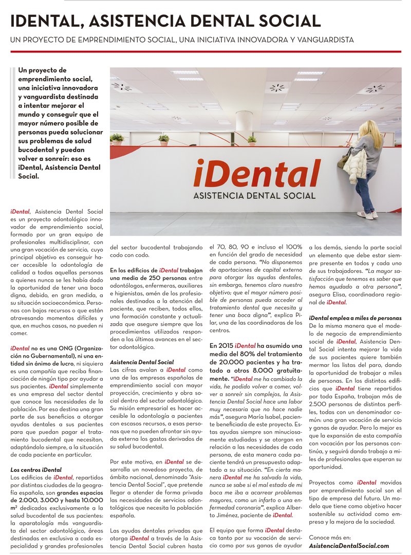 idental_esp's tweet photo. Queremos compartir con vosotros una publicación del pasado domingo del periódico El País dedicada a #iDental https://t.co/iUaIXeF9nL