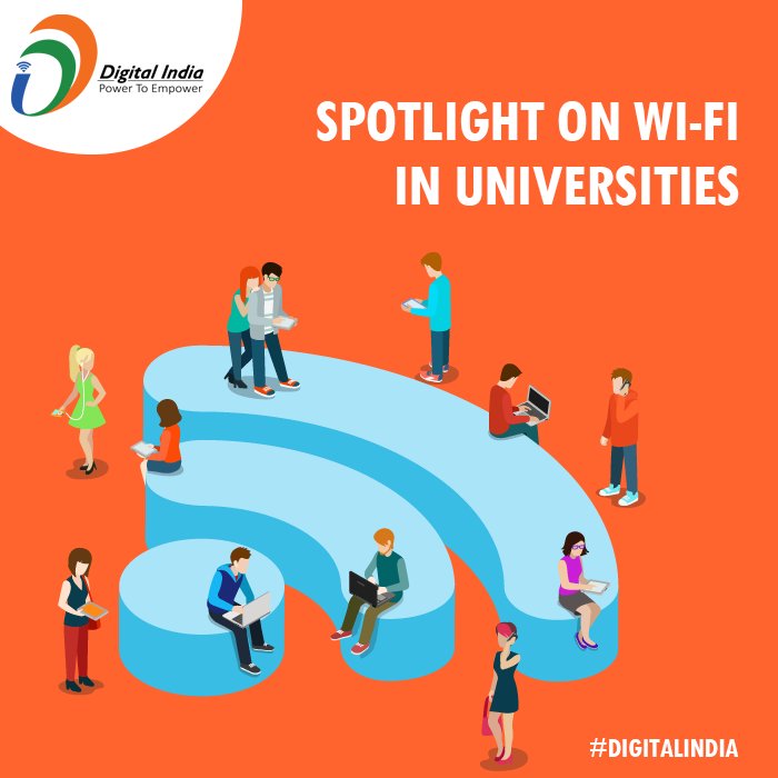 _DigitalIndia's tweet photo. #DigitalIndia: Wi-Fi in Universities to ensure that teachers can use multimedia to address different learning needs https://t.co/3n3KzG1FKO