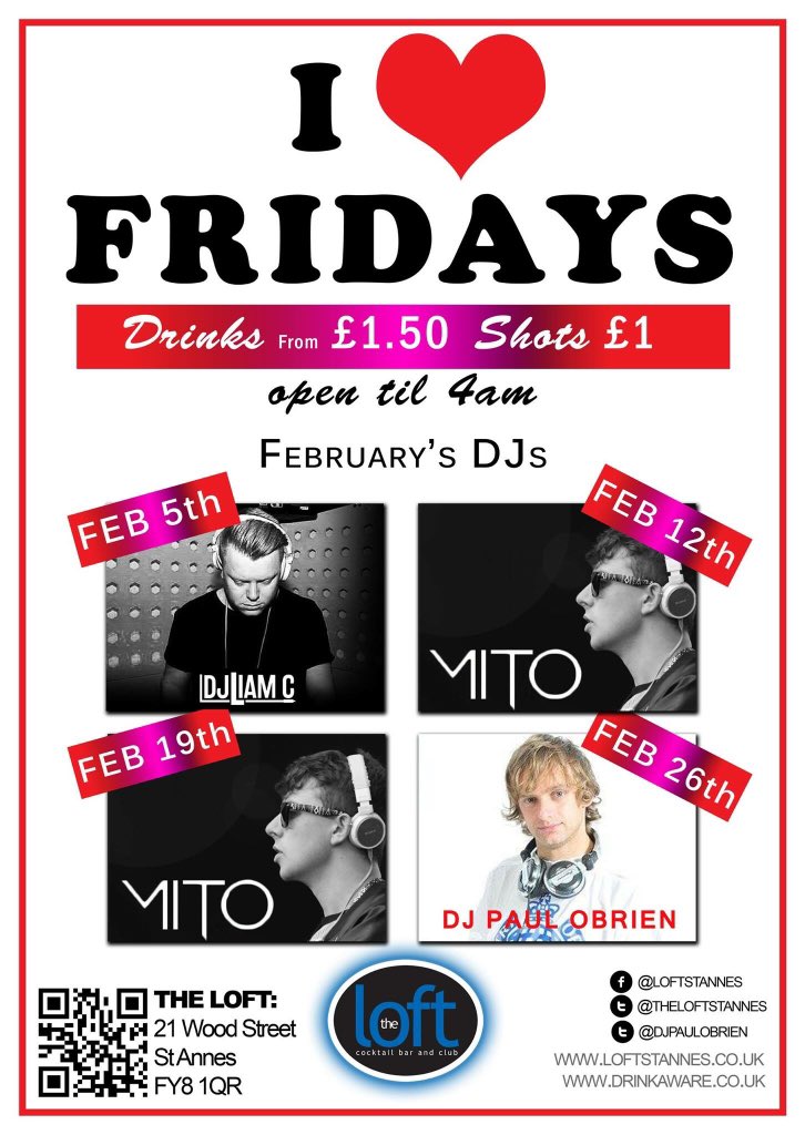 djpaulobrien's tweet photo. @DJLiamC @MythOfUnityUK @TheLoftStAnnes I ❤️ Fridays #February https://t.co/e8UyKqXPof