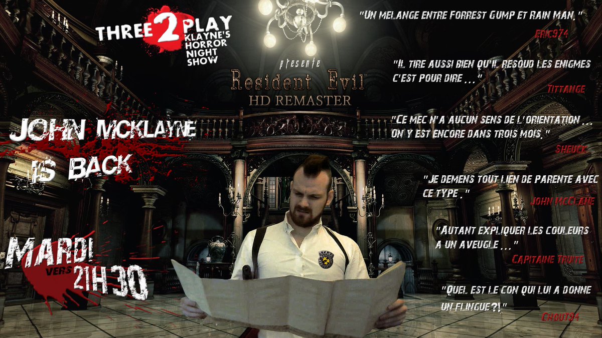 KlayneTv's tweet photo. On n'oublie pas Mardi 9 février à 21h30 on poursuit la fouille du manoir de Resident Evil alors je compte sur vous ! https://t.co/wqmvRuVW61