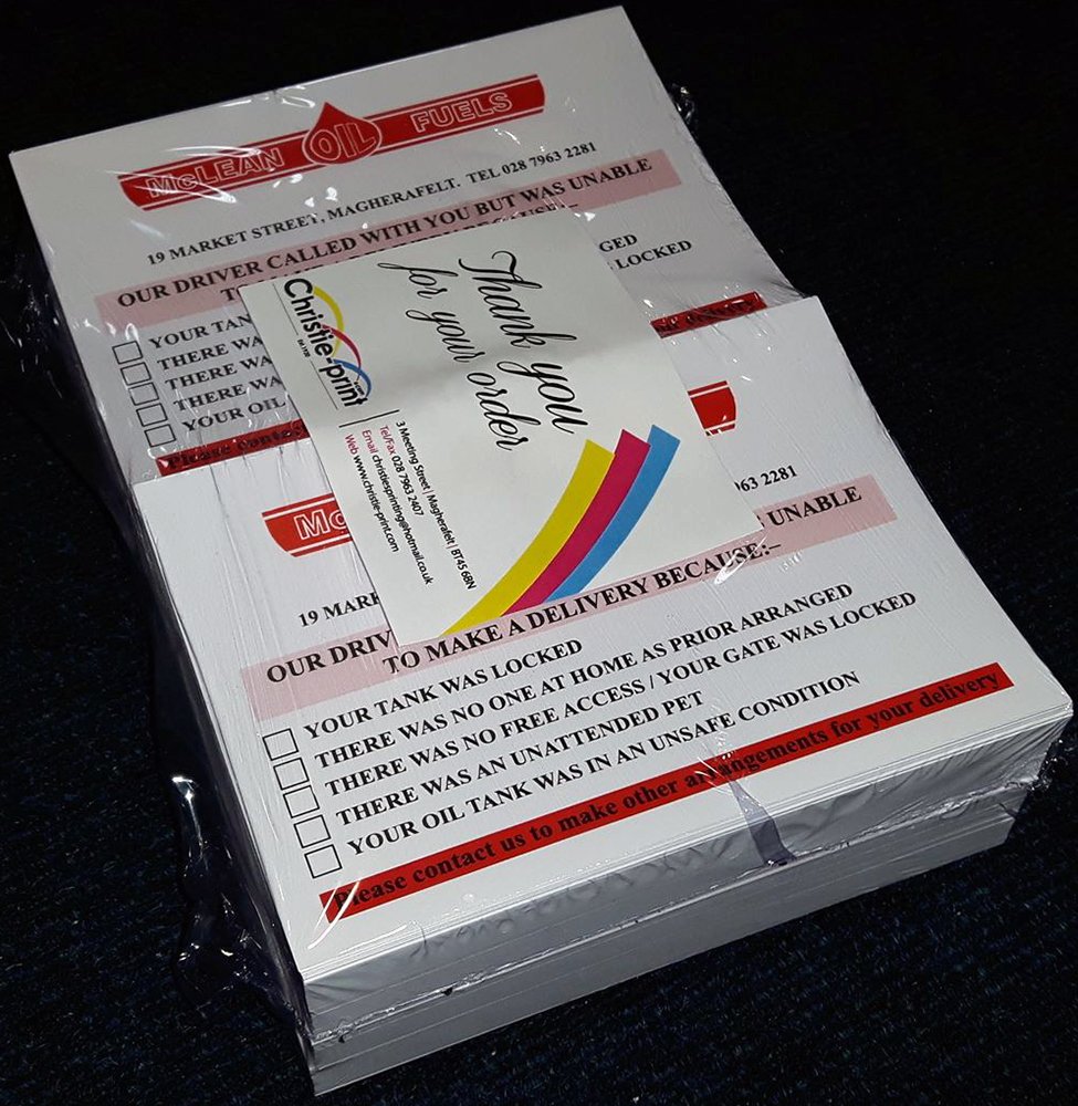 Does your business do deliveries? Maybe a simple calling card like this could help?