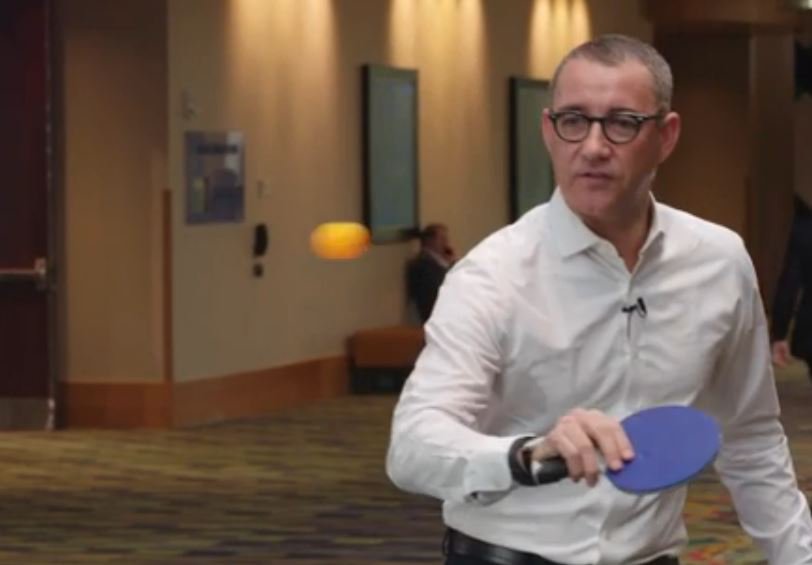 investmentnews's tweet photo. Watch @DuranMoney and @acketyack explain bionic advisers over some ping pong: https://t.co/xqx8VN63Uj #NationalLINC https://t.co/XavLbiSmms