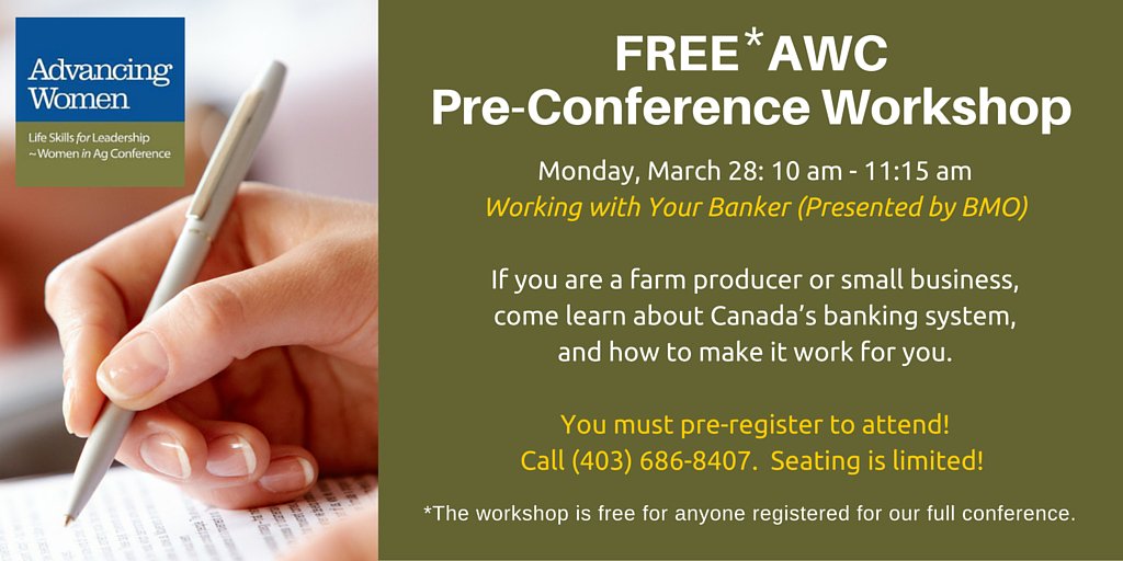 advancing_women's tweet photo. Register today for this FREE workshop 4 our #AWCwest2016 delegates! Already coming to our conference? Just book it! https://t.co/OdBjwzQDHc