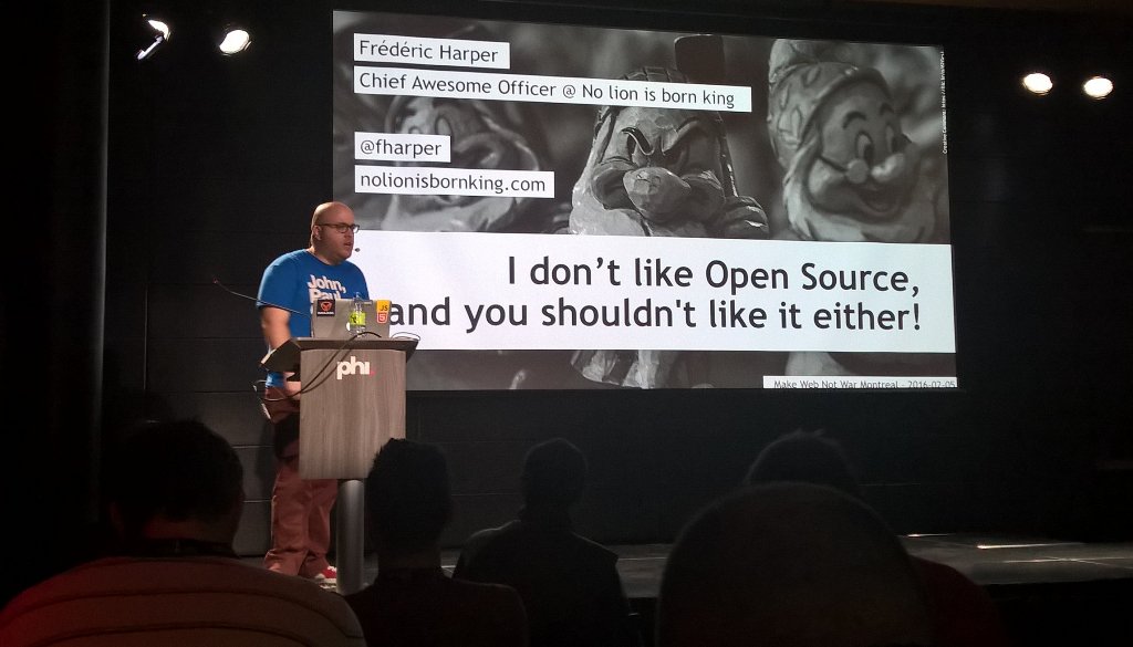 hissibini's tweet image. #WebNotWar @fharper is showing how valuable #OpenSource is &amp;amp; why we should all be involved @WebNotWar Montreal
#oss
