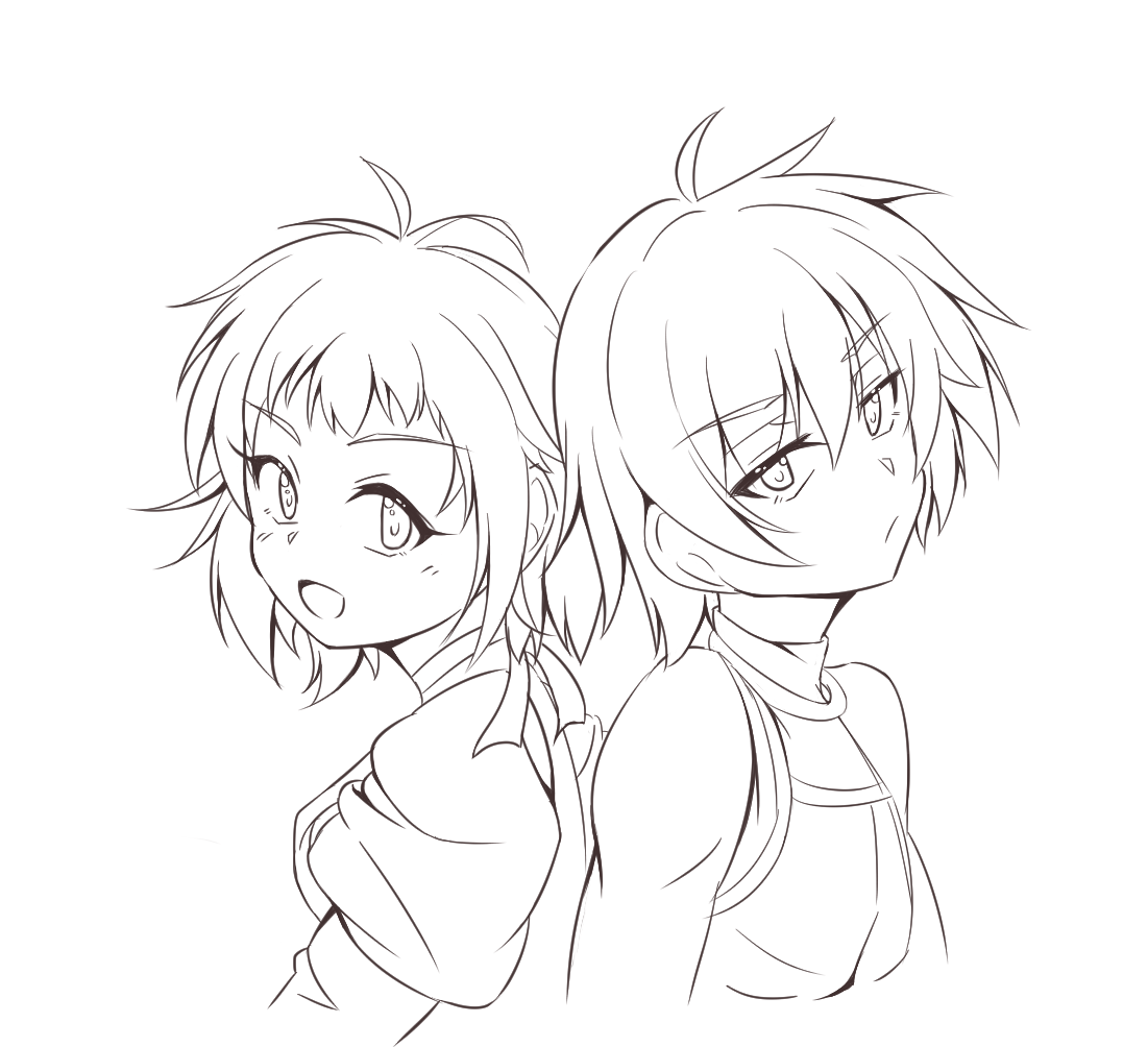 @eclair_milk @asari_inc最近スプラばかりやってて遅れました‥
リプを貰ったテイルズオブシリーズから「リッド」と「ファラ」を描きましたよ!
一番好き作品なんですが、わかる方どれだけいるか‥:(;゛゜'ω゜'): 
