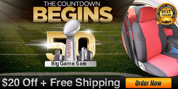 AutoSportCtlg's tweet photo. Big Game Big Savings! #BigGame, #KickoffSpecial, #AutoSport, #CustomSeatCovers Expires 02/08 https://t.co/BwqN5G35bn https://t.co/fB1YTmf9JL