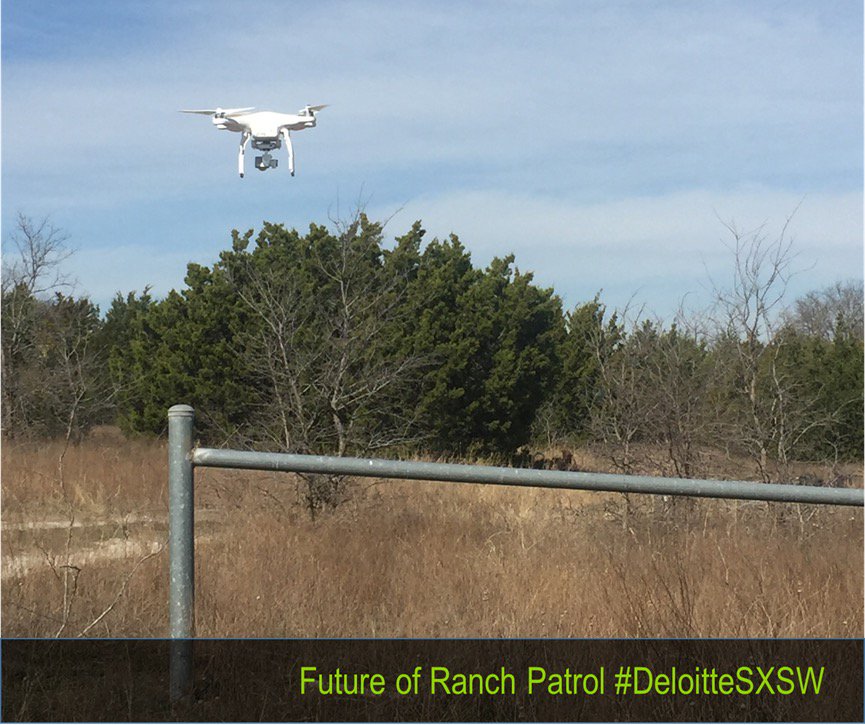 prasathr's tweet photo. Imagine the future of Ranch Patrol. #DeloitteSXSW #imaginethefuture @trq @AmanThukral5 https://t.co/5xmptQtUJP