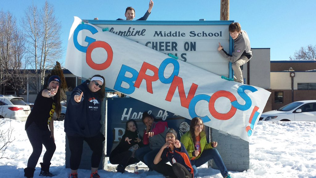<a href="/9NEWS/">9NEWS Denver</a> Columbine Middle School is #UnitedInOrange #WeAreBroncos