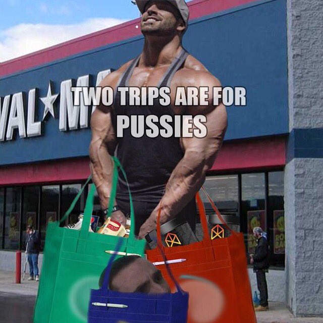 gritts80's tweet photo. "@BradleyMartyn: LOL

https://t.co/bOi7ZNaBLl https://t.co/ZxJsh0Zygg" that looks like Doms face poking out that bottom bag