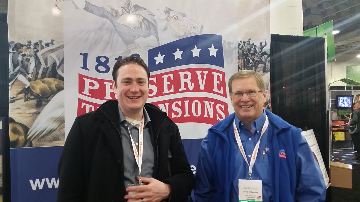 Caught FGS Pres @DJoshuaTaylor &amp; <a href="/DavidRencherCGO/">David Rencher</a> in the 1812 stand today! #Rootstech <a href="/FGSgenealogy/">Federation of Genealogical Societies - FGS</a>