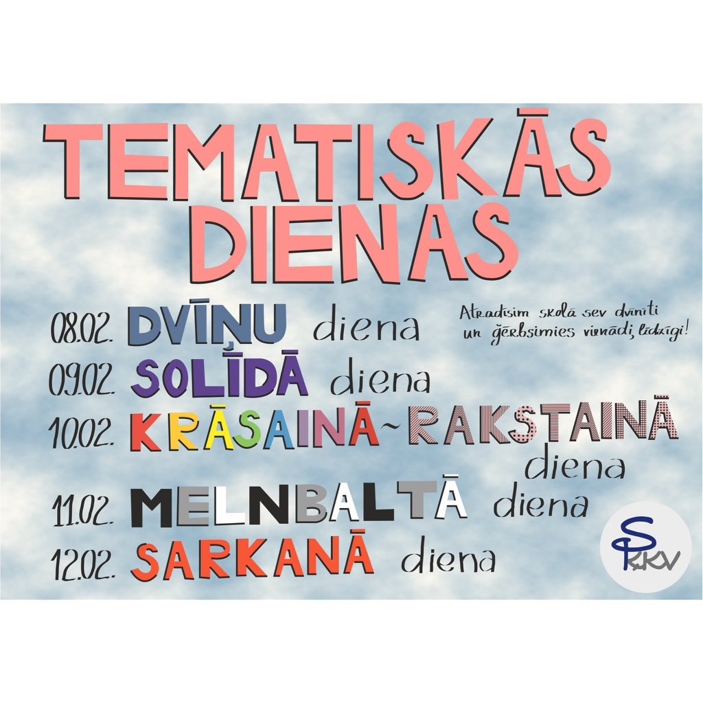 Aicinām ikvienu nākošajā mācību nedēļā savā apģērbā izvēlēties attiecīgās krāsas un toņus, rakstus un stilus!