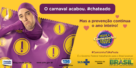 aidsMS's tweet photo. Depois do carnaval, a vida continua! #CamisinhaTáNaFesta https://t.co/WPkv2gwXsg