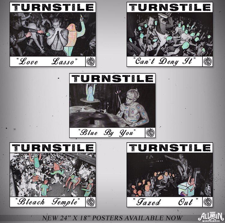 TURNSTILEHC's tweet photo. TURNSTILE x Lucas Beaufort limited 24" x 18" poster series, now available at @allinmerch https://t.co/6lgMkEs4Sp