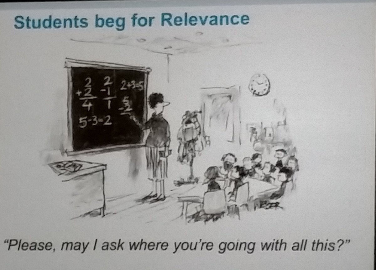 mmecdey's tweet photo. #4edu #fisa2016 Students beg for relevance. Reassess knowledge for relevance and versatility. #cwlearns https://t.co/R5qRSWQozS