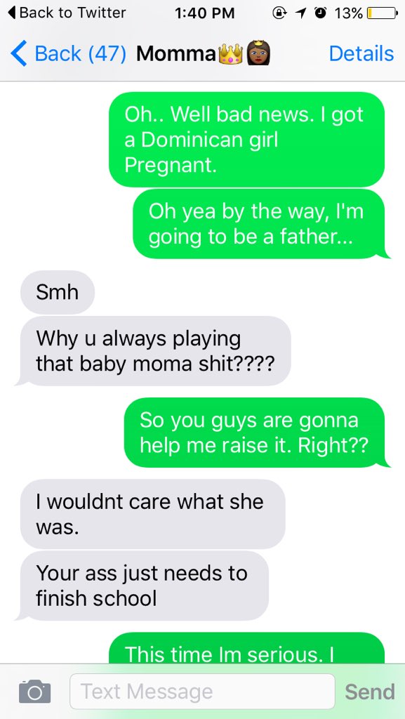 KidClay_'s tweet photo. Tried telling my mom I'm having a kid.😑🤔😂😂 https://t.co/zPL8mH0o8r
