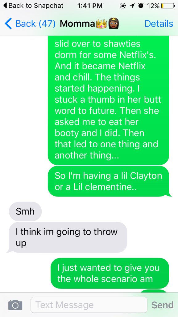 KidClay_'s tweet photo. Tried telling my mom I'm having a kid.😑🤔😂😂 https://t.co/zPL8mH0o8r