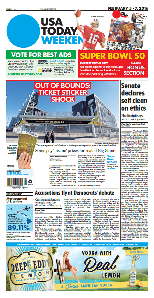 Look who made it on the cover of <a href="/USATODAY/">USA TODAY</a>! <a href="/DeepEddyVodka/">Deep Eddy Vodka</a>