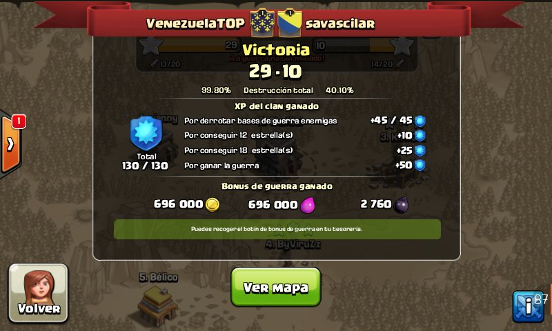 1Venezuelatop's tweet photo. Racha vencida el cuadro es excelente casi #PerfectWar 29-10 contra clan Internacional https://t.co/CqcDzyIeY7