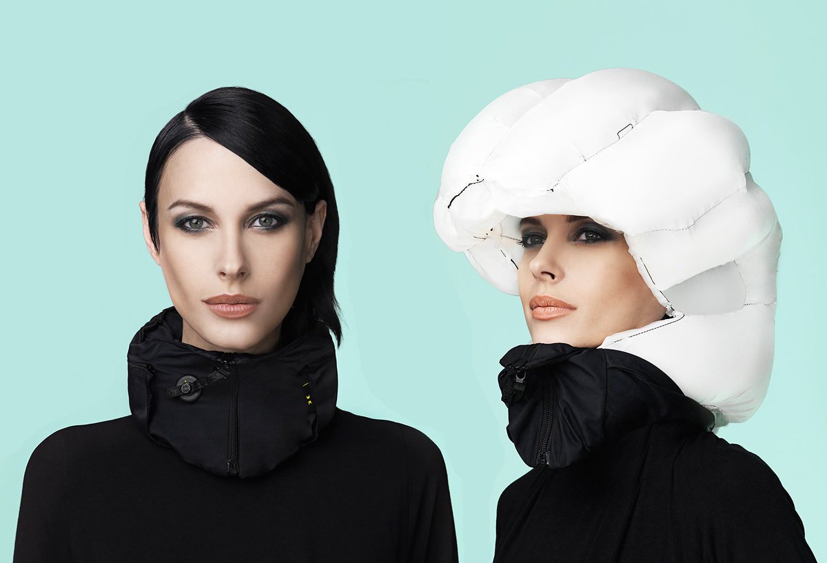 Groupidea's tweet photo. Why do so few #cyclists wear a helmet?  Could the invisible helmet be the future? #hövding https://t.co/NALBH9Y3bs https://t.co/e4BZqgBgmz