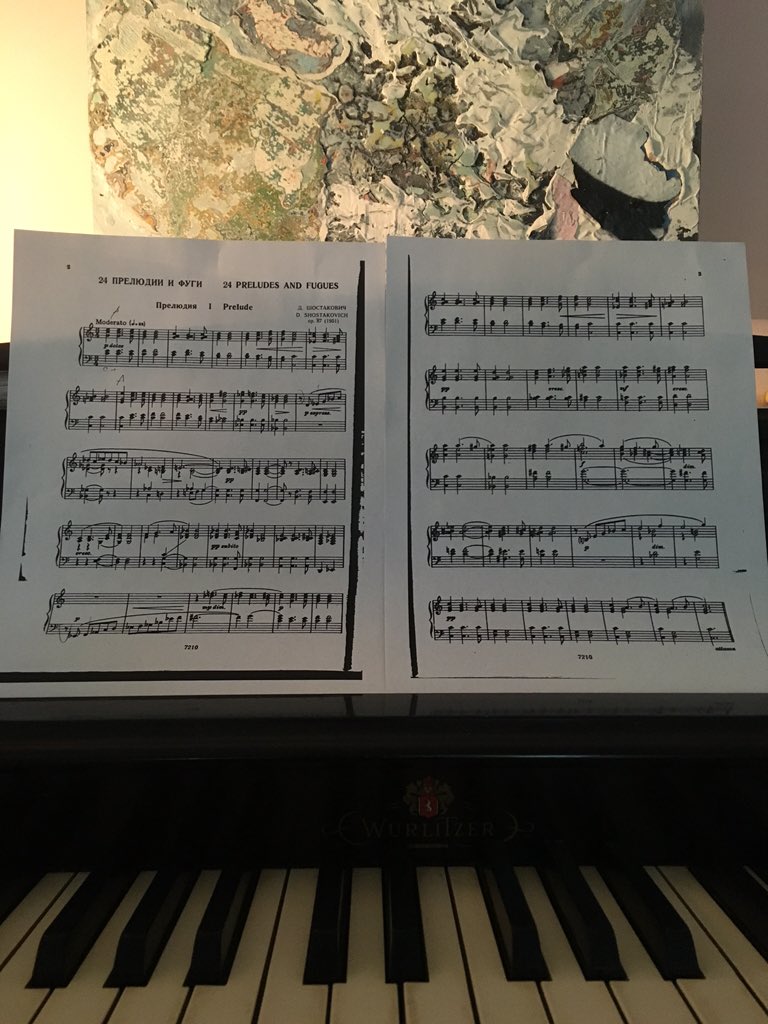 unclecrick's tweet image. Slowly but surely making my way through the 24 Preludes and Fugues by Shostakovich. Still on number 1, though 👍🏾
