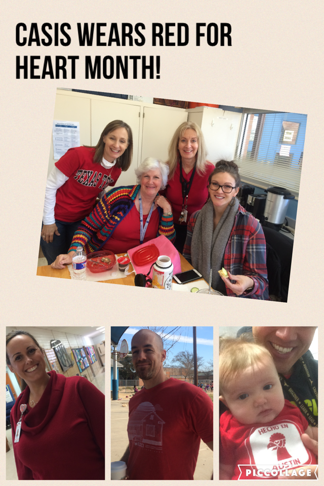 larryachauvin's tweet photo. Casis wears red for heart month! #AISDWearsRed #atxgored  https://t.co/NNYE1lSLNZ https://t.co/tTZR9TwZxs