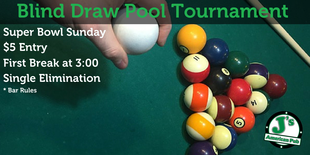 JsAmericanPub's tweet photo. Something extra going on at our Celina, Ohio location on Sunday! #PoolTournament #SuperBowl50 #JsMyWay https://t.co/mHNFooN7h5