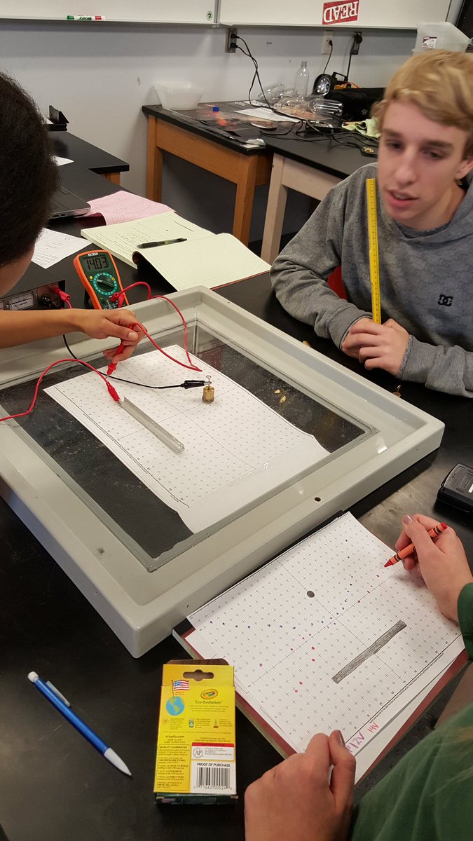 schuetzphysics's tweet photo. Playing with electricity in water in AP Physics C. #equipotential @YorktownHS @APSscience @PhysicsYHS https://t.co/LESY5SNoto