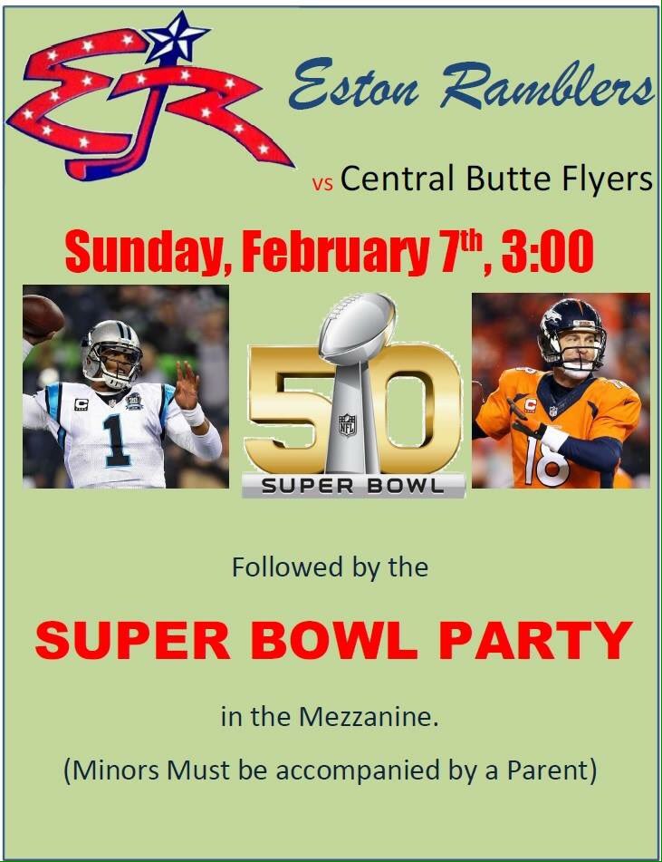 Super Bowl Sunday Party. This will be a potluck event. If you're not much of a cook, bring some Tostitos.