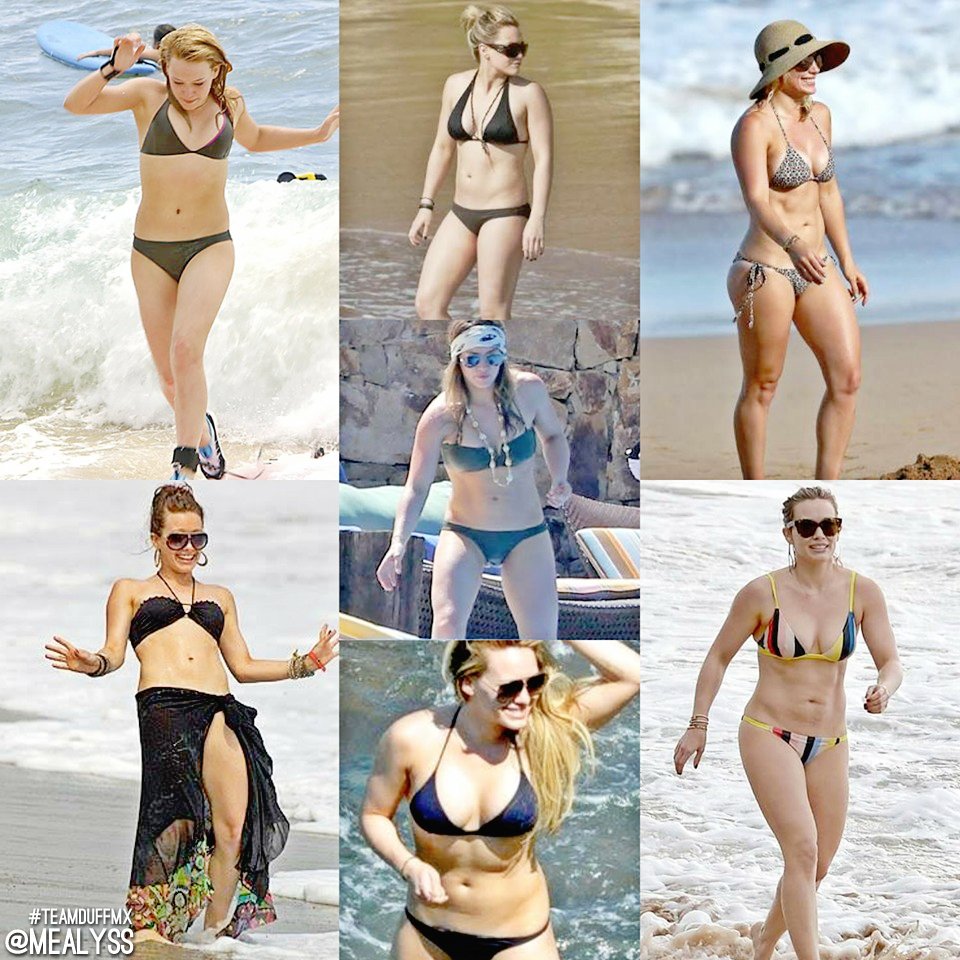 Bikini Body through the years of stunning and sexy @HilaryDuff  [Graphic  by: @MeAlyss]