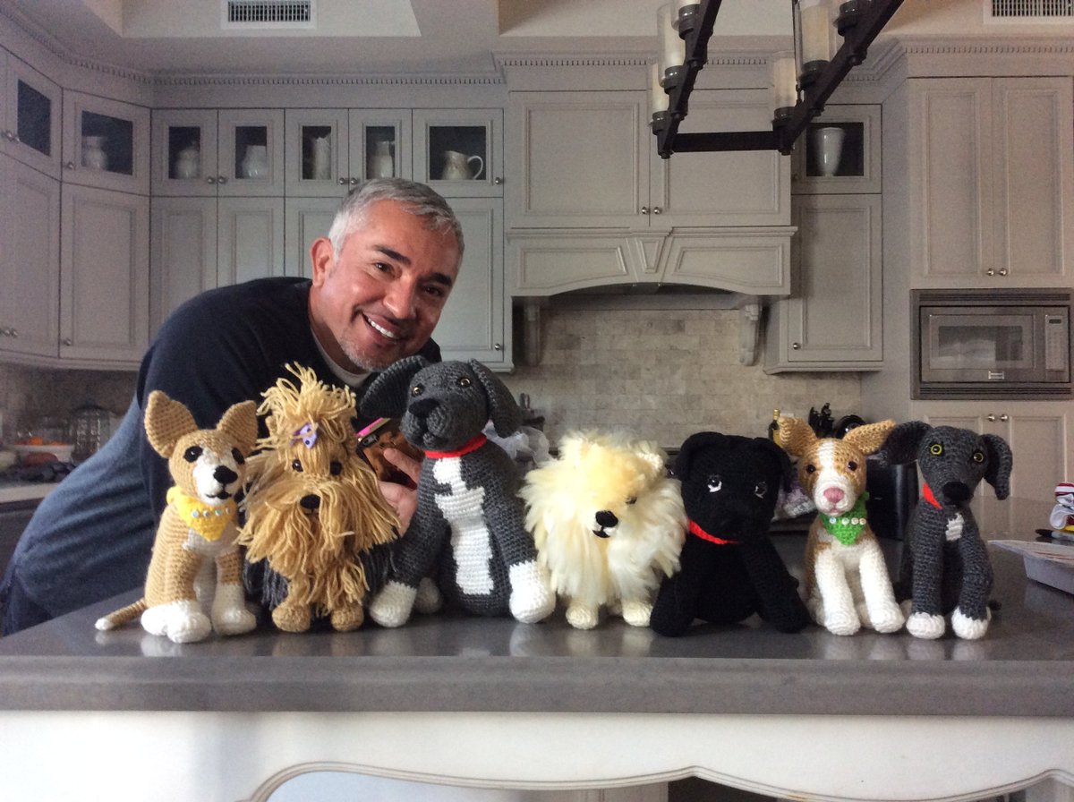 cesarmillan's tweet photo. I love the crochet pack that Maria Garcia sent me. Can you name the entire pack? #FanArtFriday #HeyCesar https://t.co/NfGANeY7OH