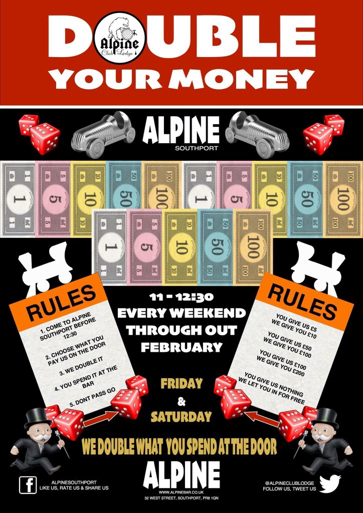 Starting tonight!!! Double your money!! Every Friday &amp; Saturday through February!!