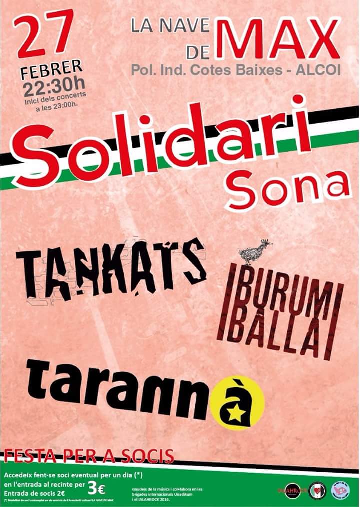 ialahrockalcoi's tweet photo. El 27 de febrer a la Nave Max d'Alcoi estarem al #SolidariSona Preus a 3€ https://t.co/JWrPQ43ZBx