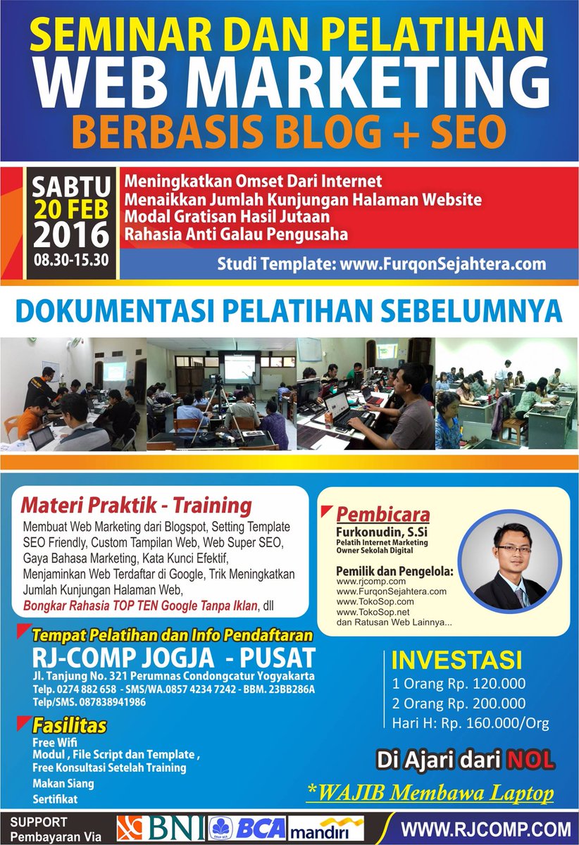 Ikuti Seminar &amp; Training "Web Marketing" | 20 Feb 2016 | HTM 120K/Person | More Info: BBM. 23BB286A