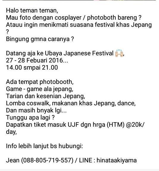 DPM_FT_Ubaya's tweet photo. 27-28 Feb 2016 " UBAYA JAPAN FESTIVAL " !!! https://t.co/cF0x96OPGq