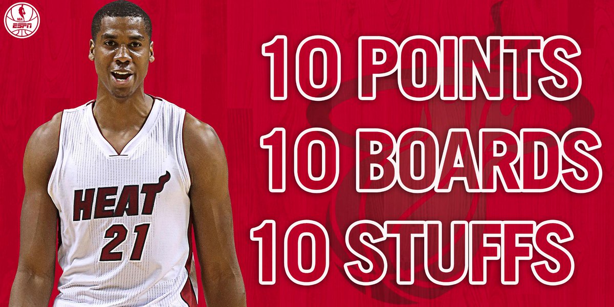 ESPNNBA's tweet image. Triple-doubles with blocks in the last 3 seasons:

Hassan Whiteside - 4
Rest of NBA - 0