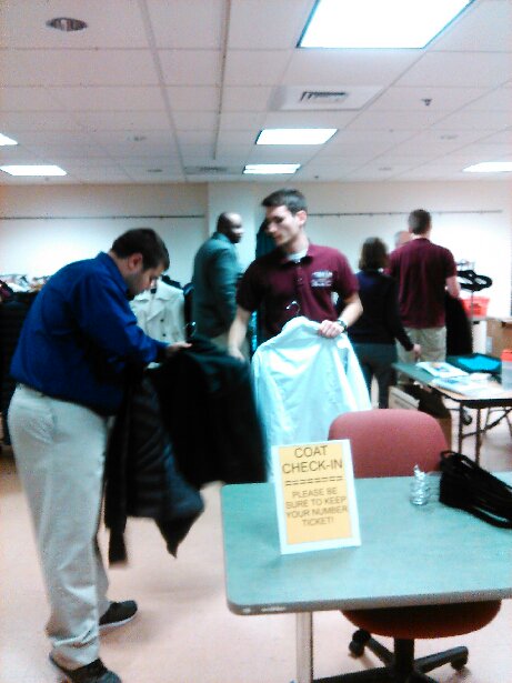 AlmostAimee's tweet photo. Thanks to our volunteers from DeMolay, they do a wonderful job with our coat check!   #TWLC2016 https://t.co/X8DwNXkgTz