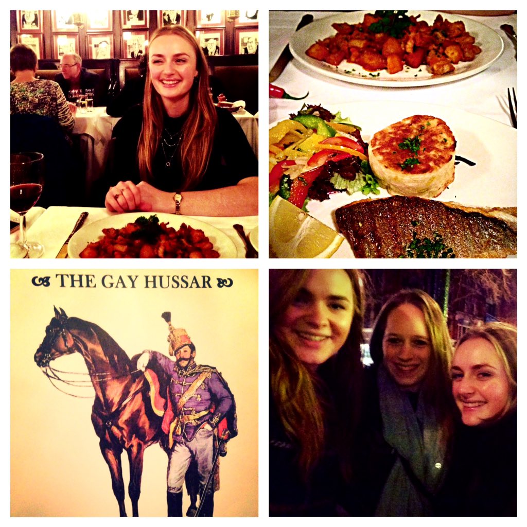 sophiaconstant's tweet photo. #AlphabettiSpaghetti reunion #HisforHungry. Yummy #Hungarianfood at the #GayHussar with @MaddyinMadrid https://t.co/1Je8nAJX3a