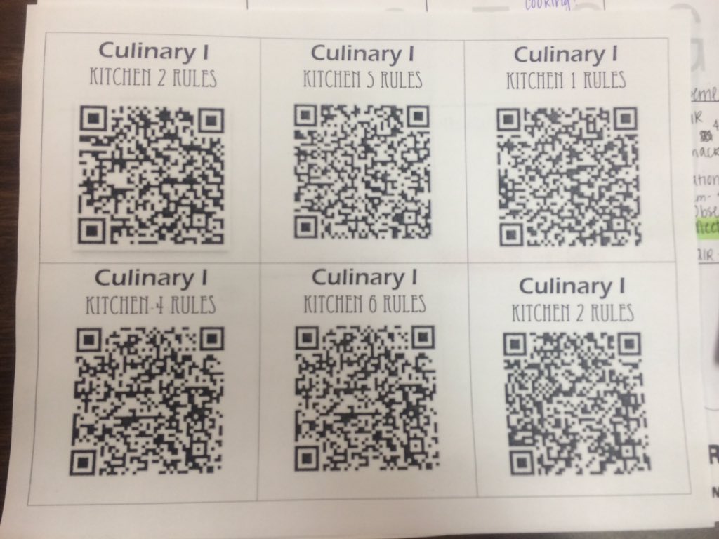 smbosch's tweet photo. Ck out @SMStoterau using QR codes to post kitchen safety rules in Culinary I. #techinnovationteam #eahsgo #slate2015 https://t.co/nEHVlxL0VC