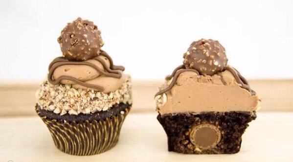 FoodPleaser's tweet photo. Ferrero Rocher Cupcake. https://t.co/nXLC01OKBu