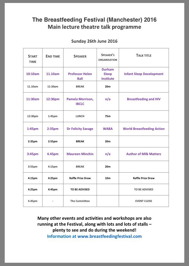 BfFestManc's tweet photo. Programme published: are you going to Sat, Sun or the whole weekend? #BFFest #BreastFest https://t.co/lHQDv82qGe https://t.co/5MGGcgPHj9