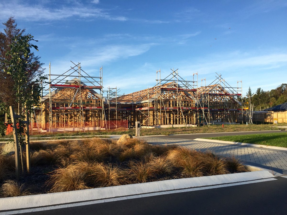 white_building's tweet image. Wooden fascia goes up.