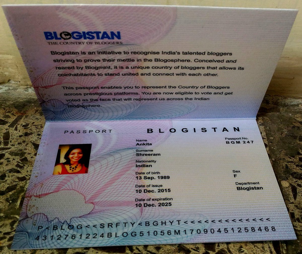 trailstained's tweet photo. Thanks @theblogmint for this wonderful #Blogistan passport :) https://t.co/eidS0arPsr