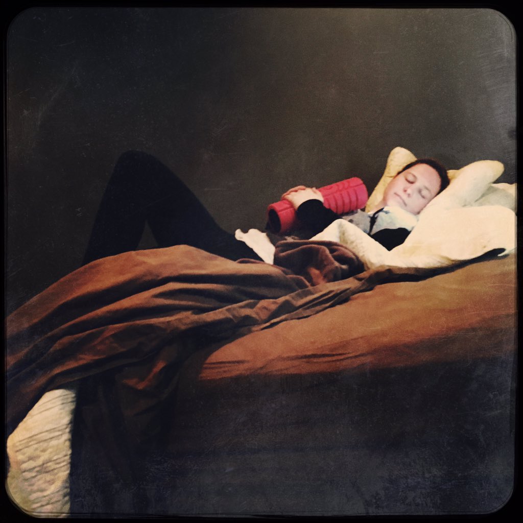 dydirect's tweet photo. Sometimes ya just gotta snuggle with a Foam Roller. @KT_Kerr #GrannyBack https://t.co/bEv6OKJE1S
