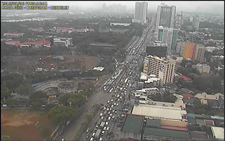 MMDA's tweet photo. Traffic View of C5 Katipunan-Berkeley as of 1:18 PM. #mmda https://t.co/K93GqpGPfc