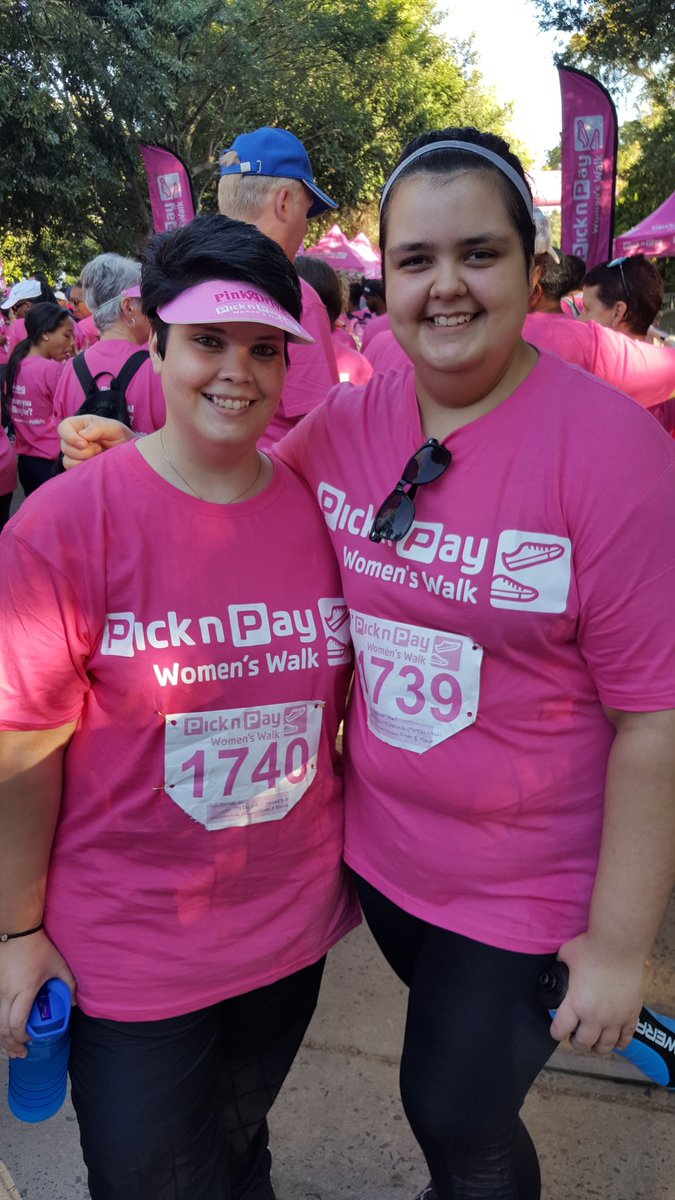 malinda_nel's tweet photo. We are ready and excited. #firstfunwalk #5km #WhoAreYouWalkingFor @PicknPay @ThePinkDrive @Momentum_za https://t.co/AMnAoQZFit