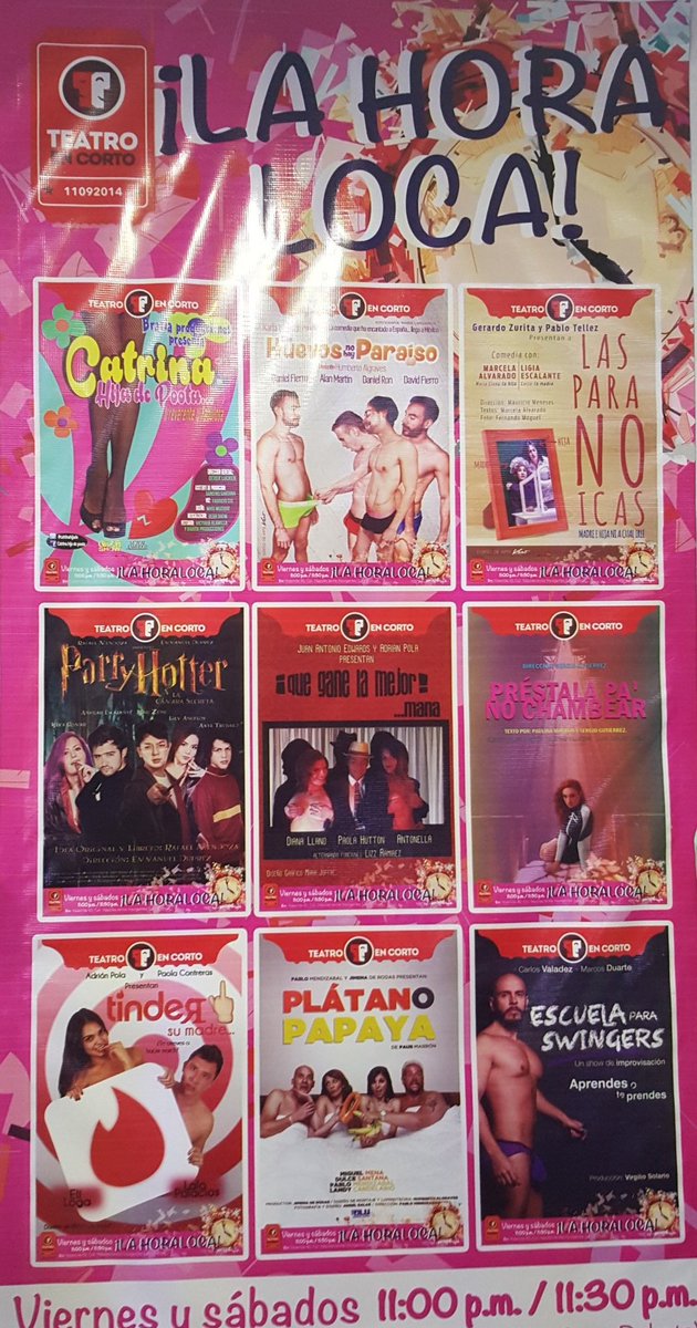 FredyRegio's tweet photo. Noche rica en #LaHoraLoca de @TeatroEnCorto 
@PlatanoPapaya #EscuelaParaSwingers https://t.co/Ir2FQeGYFK