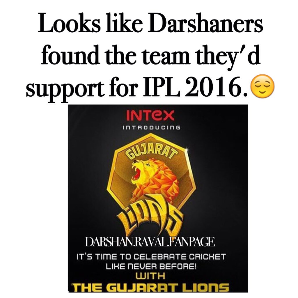 18_darshan's tweet photo. Support Gujarat Lions this year just because of @DarshanRavalDZ and he ain't even playing.😂❤️ https://t.co/uQ7LZAf4lQ