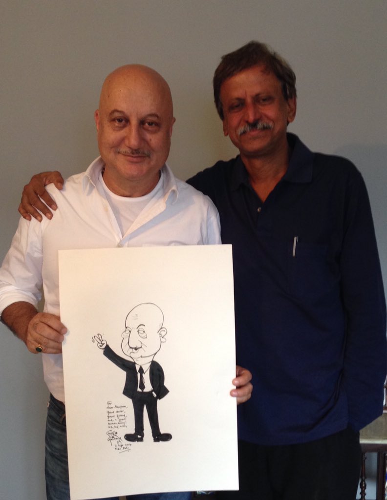 AnupamPKher's tweet photo. Will miss my regular chats &amp; chai with @sudhirtailang. Thank you for your humour &amp; humility. Alvida mere dost. https://t.co/PRMrkKlehW